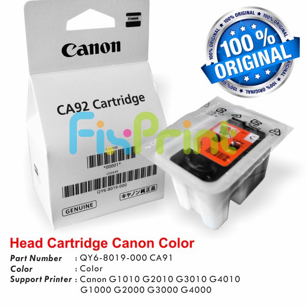 Head Cartridge CA92 Color CA91 Printer Canon G1010 G2010 G3010 G4010 G1000 G2000 G3000 G4000 QY6-801