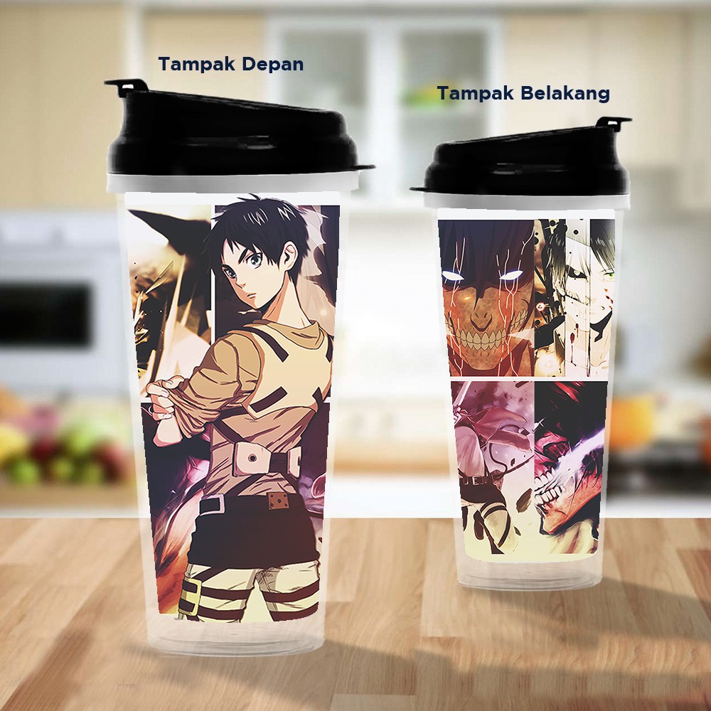 Pusat Mode Tumbler/Tempat Minum Design Attack On Tittan Eren