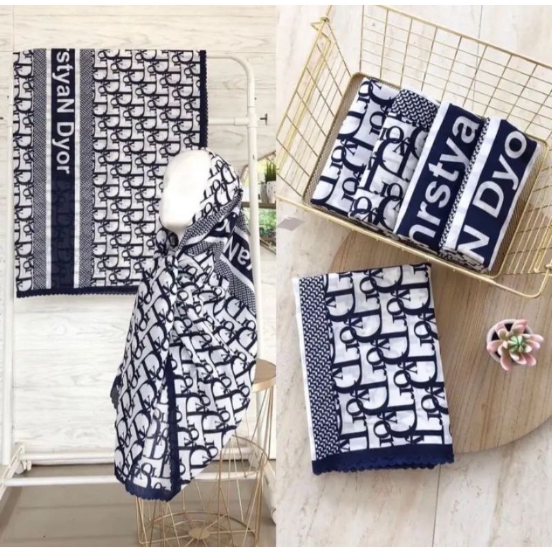 HIJAB VOAL MOTIF  DIOR / SEGIEMPAT 115X115