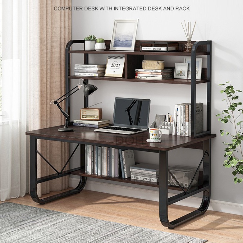 Jual Modern Home Office Table 120x60cm with Bookcase Workstation Office