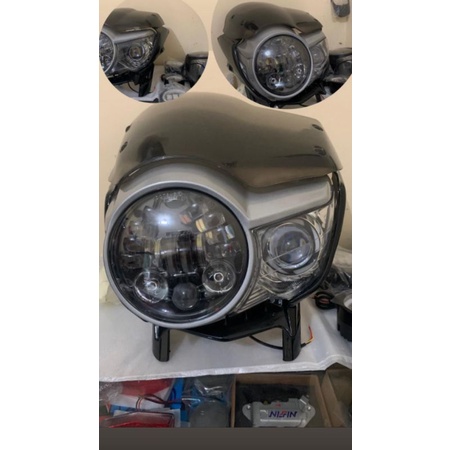 Lampu Tiger Pece Set Lampu Daymaker 16Led 5.75inch Set Lampu Projie Model Sabit Kipas 3.5inch Headla