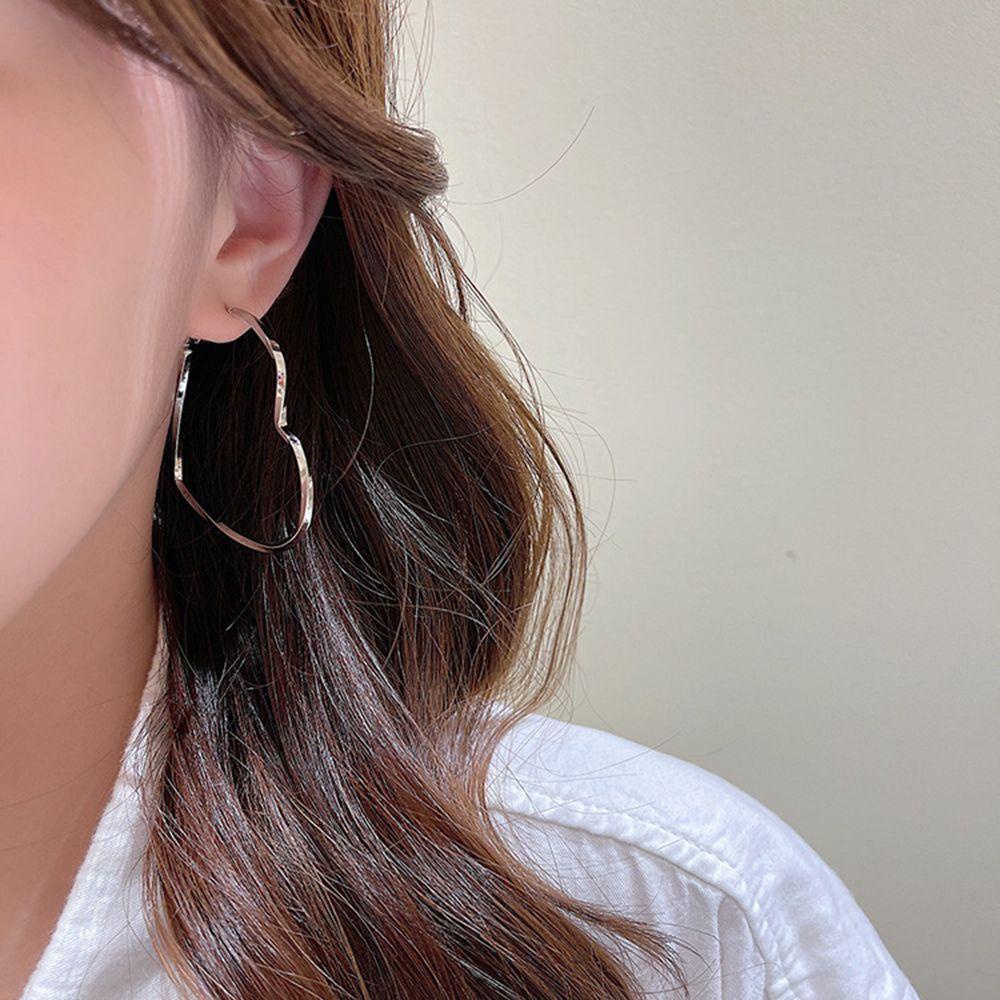 R-flower Hoop Earrings Trendi Hadiah Pesta Aksesoris Gadis Anting Persegi