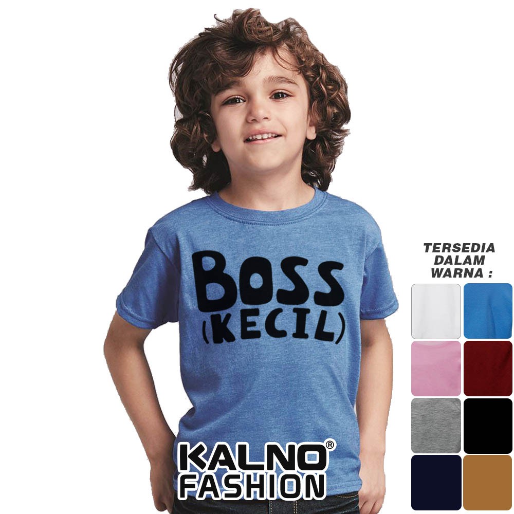 Baju Anak Print Sablon BOSS (KECIL) 118 - Anak Anak Umur 1 -  7 Tahun Ukuran S M L XL Bahan Katun po