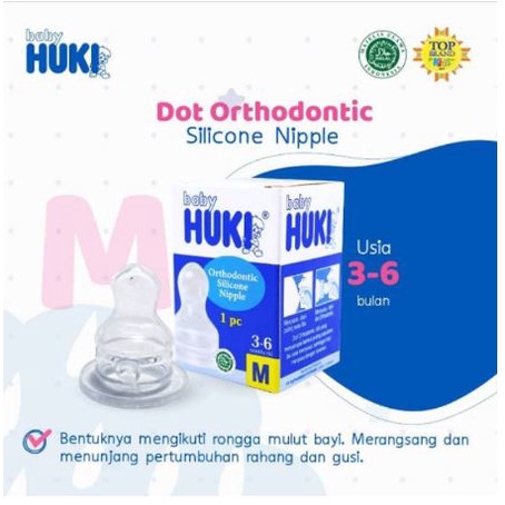 1pcs Dot Baby HUKI Orthodontic Silicone Nipple Size S M L nipel gepeng empeng dot bayi Pengganti