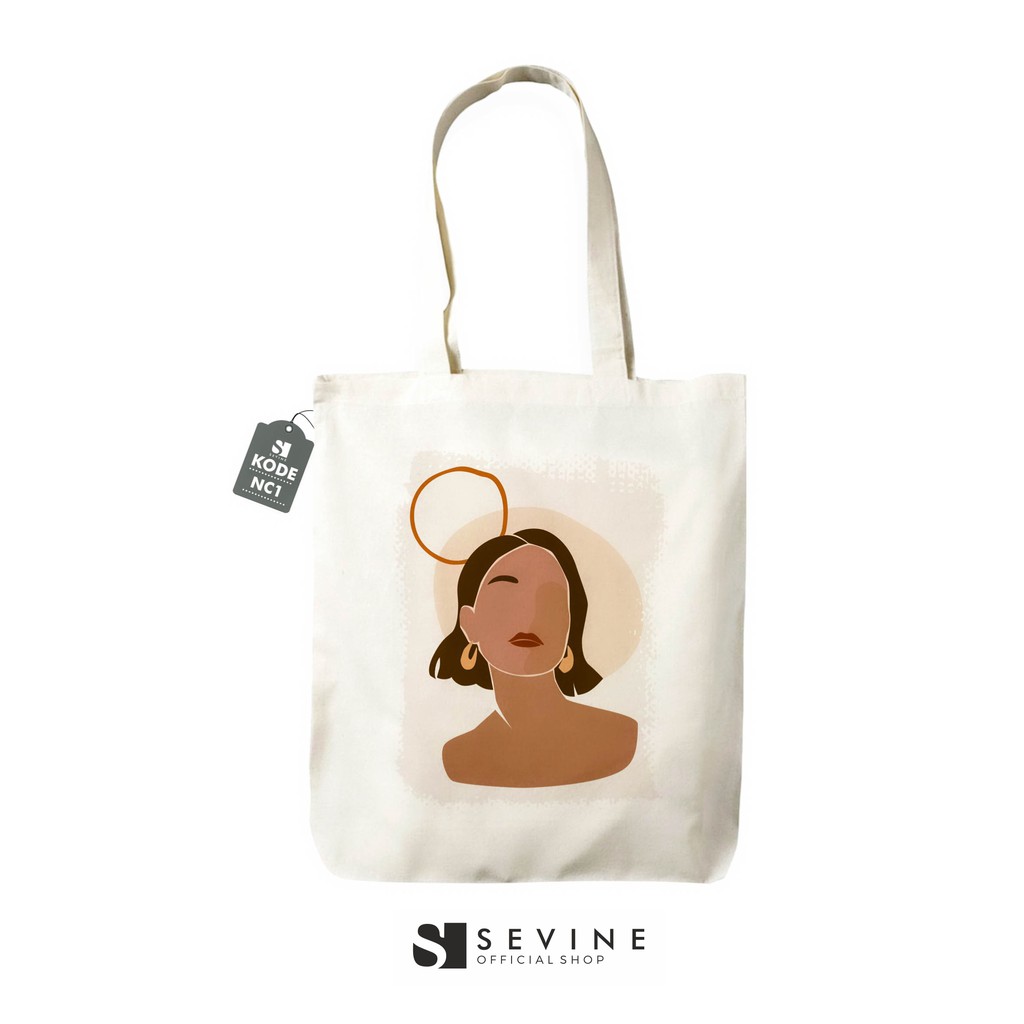 Sevine Tote Bag Resleting Tas Wanita Totebag Nordic Paint Vintage - NC