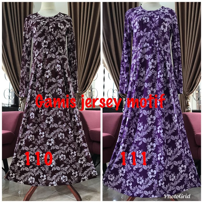 GAMIS JERSEY MOTIF BUNGA  --OM---