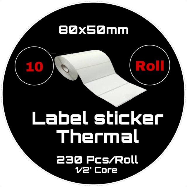 LABEL BARCODE STICKER THERMAL 80X50 u/ PANDA PRJ-80BL PRINTER BLUETOOTH MOBILE