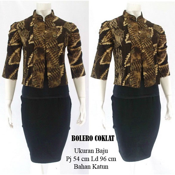 

BOLERO SOGAN bahan cap pewarna alam