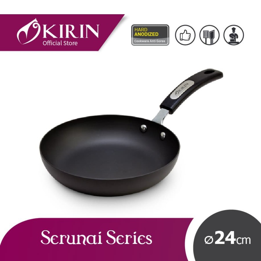 Kirin SERUNAI Frypan 24 Cm Penggorengan Anti Lengket Classic - Hitam