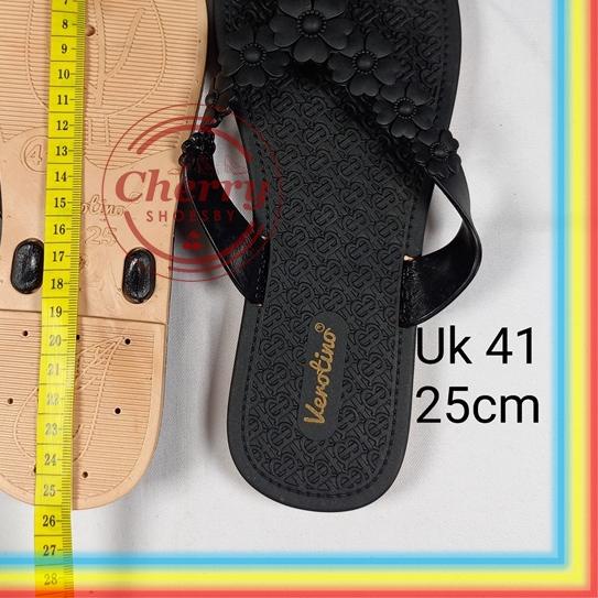➼ 8325-21 Sandal Jepit Wanita Verotino Sendal Cewek Karet Tali Motif Bunga Glanzton ❈