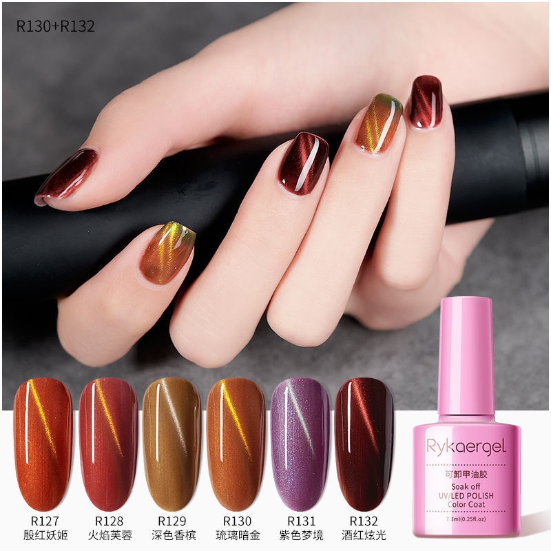 CAT EYE GEL POLISH UV LED Rykaergel 7,3 ML / kutek cat eye/ Kutek Gel UV/UV LED Gel Polish/kutek mata kucing soak off gel polish Tahan Lama