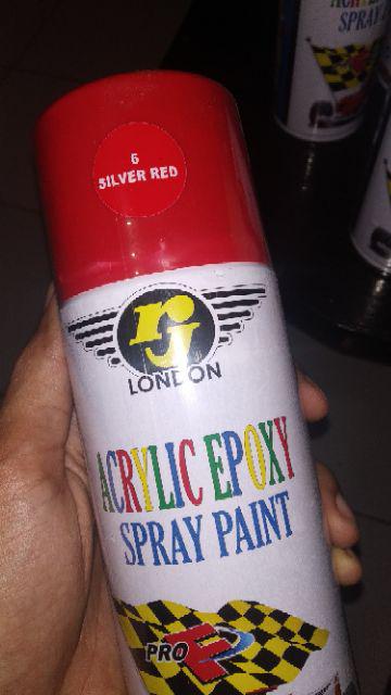 Rj London 400cc  Silver Red (6) Spray Paint, Cat Semprot