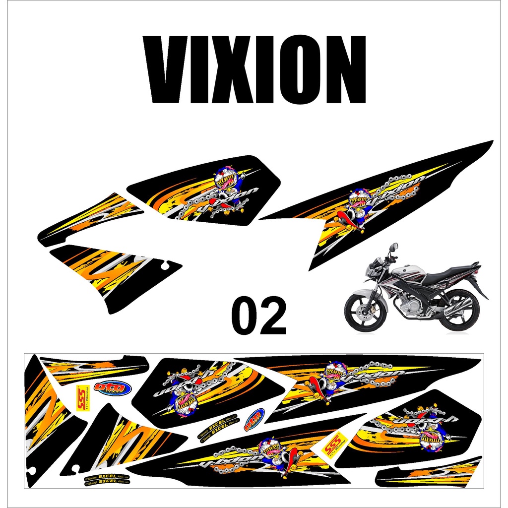 (cod)  VIXION OLD. Sticker Stiker Striping Lis Variasi Vixion Old Murah Desain DS OLD - 2