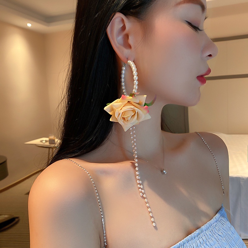Anting Tusuk Silver 925 Desain Bunga Hias Mutiara Gaya Eropa Amerika Untuk Wanita