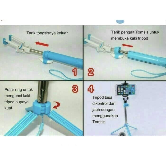 Mini Tongsis 4 in 1 Baru Tongkat Ajaib Pecinta Selfie canggih