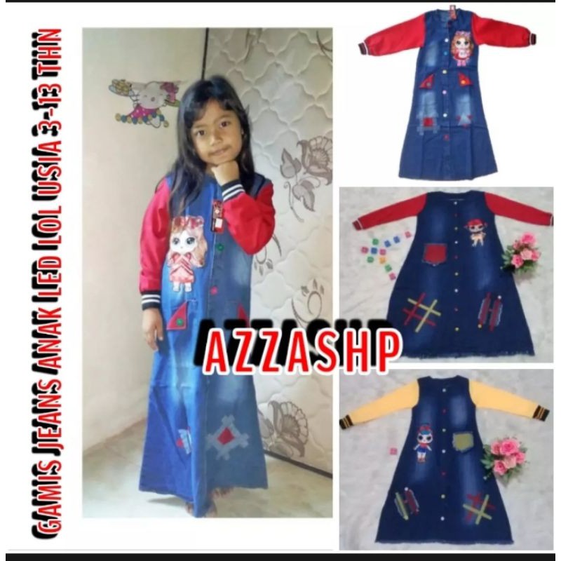 Gamis Jeans LED Anak Premium