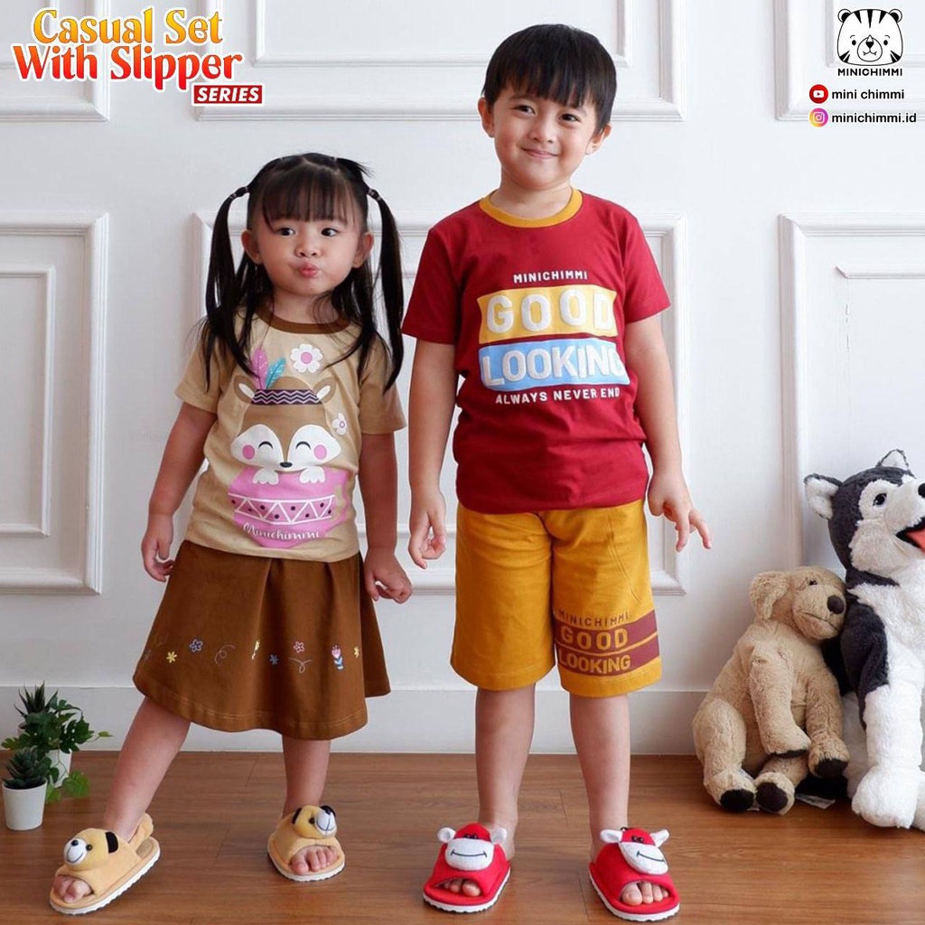 Setelan anak Casual Free Slippers Minichimmi