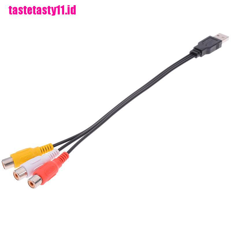 【TTID】USB male plug to 3 rca female adapter audio converter cable usb to rca