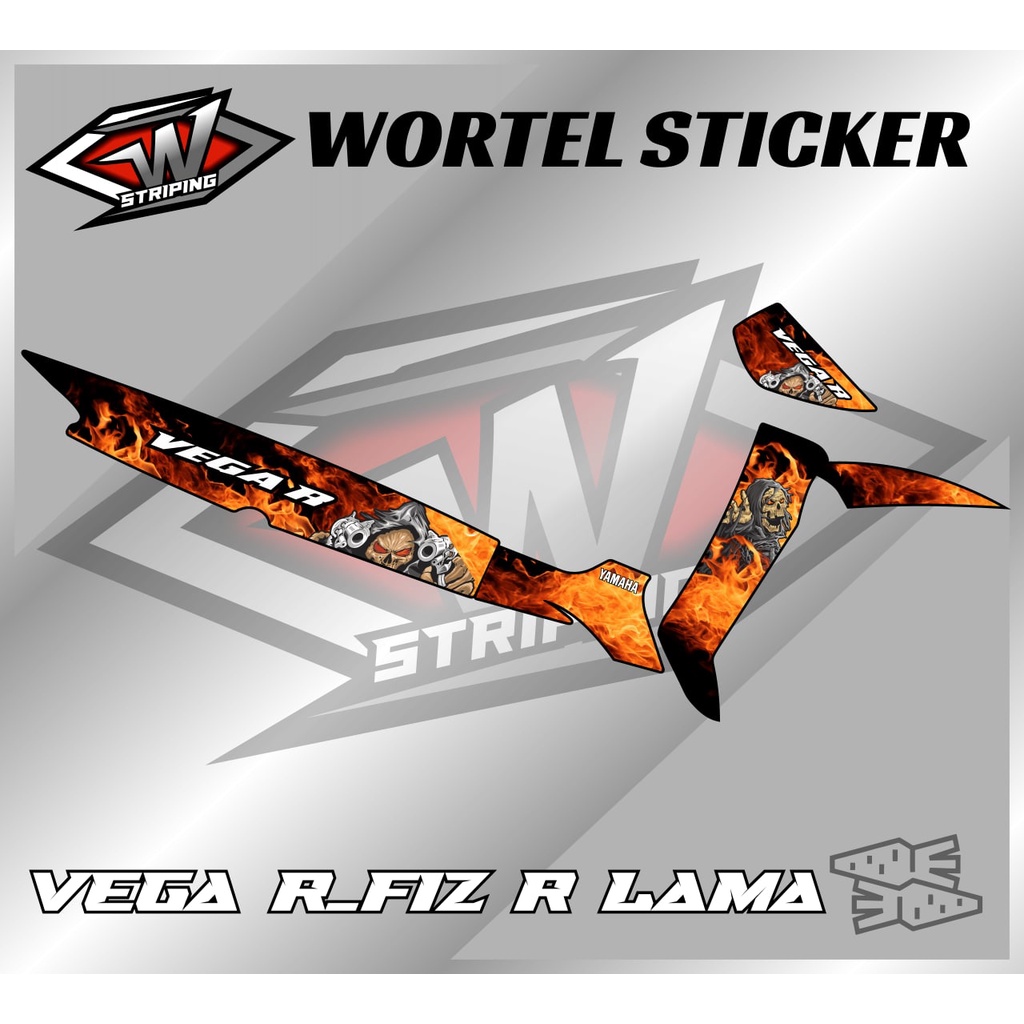 Striping Stiker Variasi Motor Vega R Lama Api-Striping Hologram Vega R Lama&Fiz R