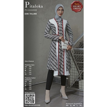 Poeva PV-0222008 PALCHRITUDE Tunik Short Dress Batik By Tuneeca Diskon Sale Promo