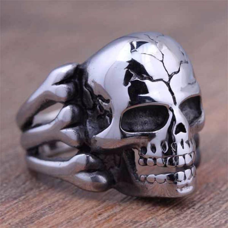 Cincin Desain Tengkorak Muslim Hollow Untuk Pria