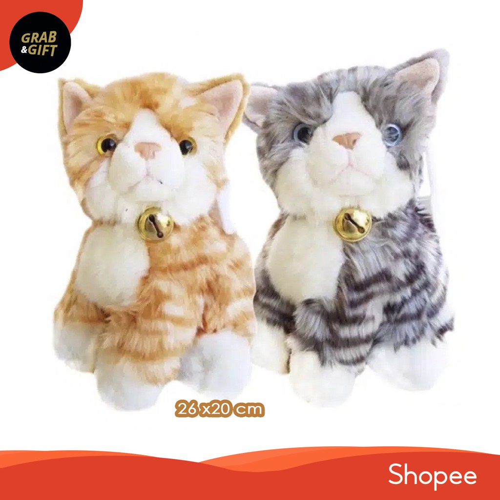 Boneka Kucing Cleomy 10&quot; Abu / Grey dan Gold