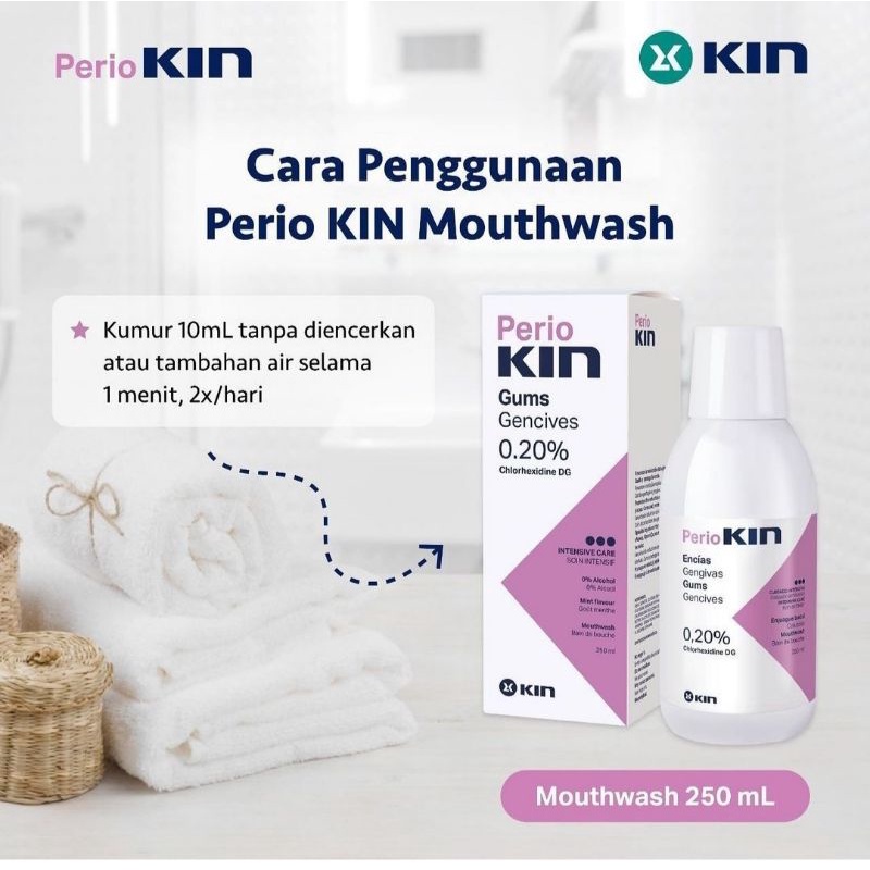 Perio Kin Periokin Mouthwash Mouth Wash Kumur Chlorhexidine 250ml