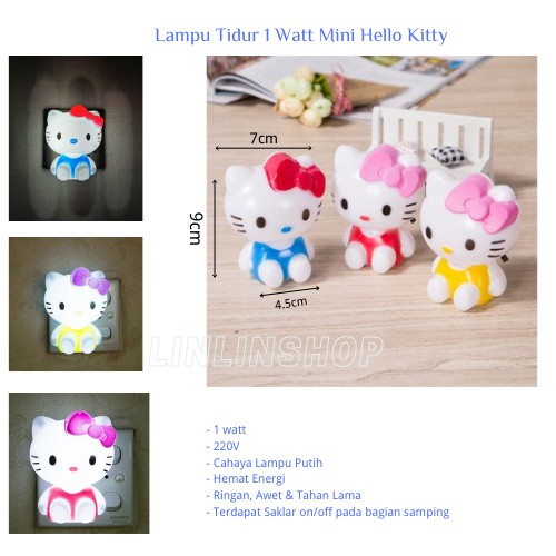 Lampu Tidur 1 Watt Mini Lamp Hello Kitty Lampu Dekorasi