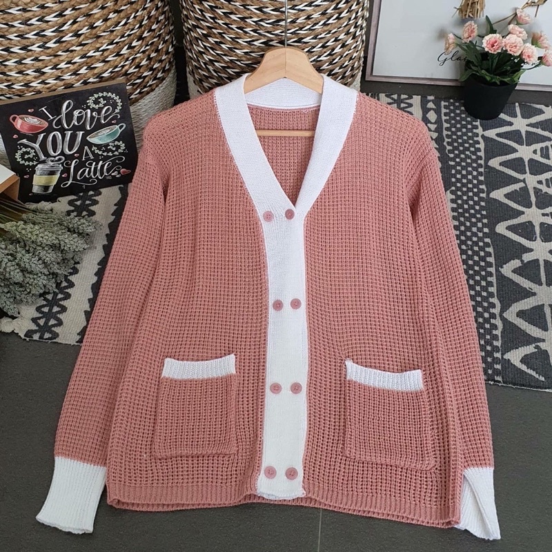 CARDIGAN SELENA RAJUT KANCING SAKU