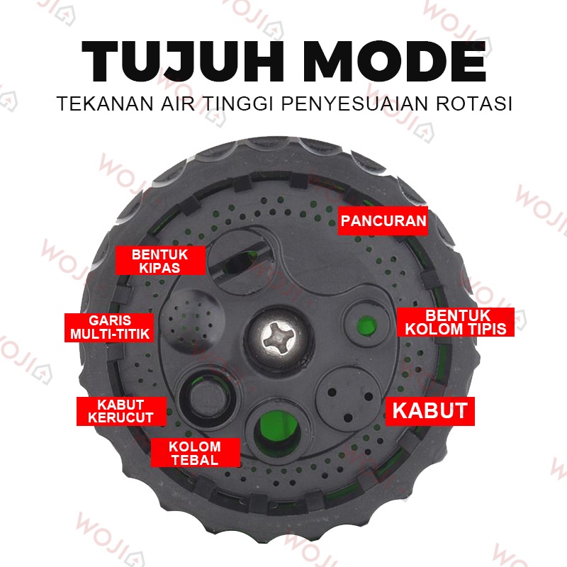 Semprotan Air 7 Posisi/ WOJIA Semprotan Selang Cuci Motor Mobil/ Nozle Sprayer/Semprotan Taman/Nozzle Sprayer/Semprotan Slang Tanaman/Nozle Sprayer/Hose Nozzle/Selang Semprot Air Taman Steam Cuci Motor Mobil