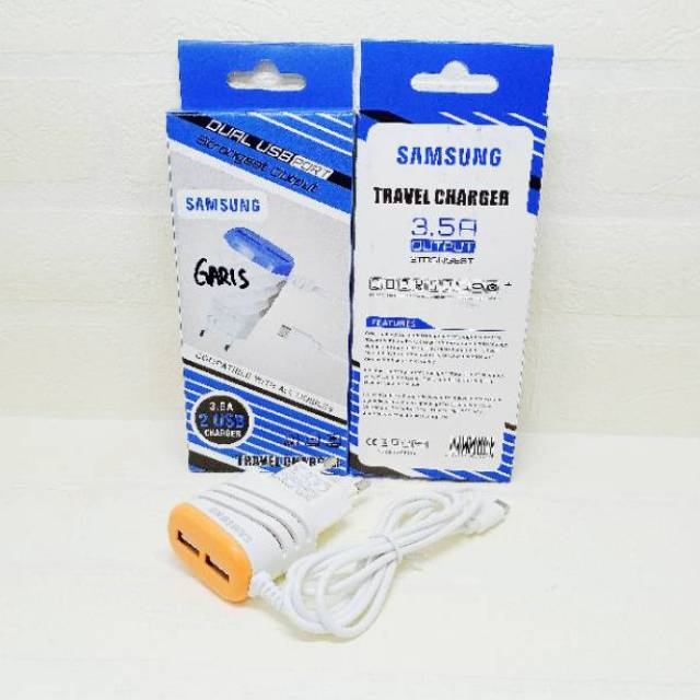 Charger Garis Led 3.5A 2Usb Output TC BRANDED GARIS LED Cas Hp Android Murah