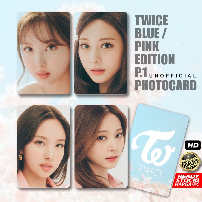 Photocard TWICE Blue Pink Concept Edition PT1 Kartu Koleksi KPOP Photo Card