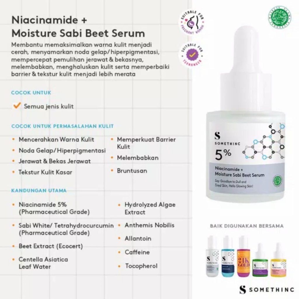 SOMETHINC Serum 20 - 40 ml (10% &amp; 5% Niacinamide Barrier, Niacinamide + Moisture Sabi Beet, HYALuronic9 + B5, Bakuchiol Skinpair Oil, AHA BHA PHA Peeling Solution, AHA 7% BHA 1% PHA 3% Weekly Peeling, Level 1% Encapsulated Retinol, Criously 24K Gold)