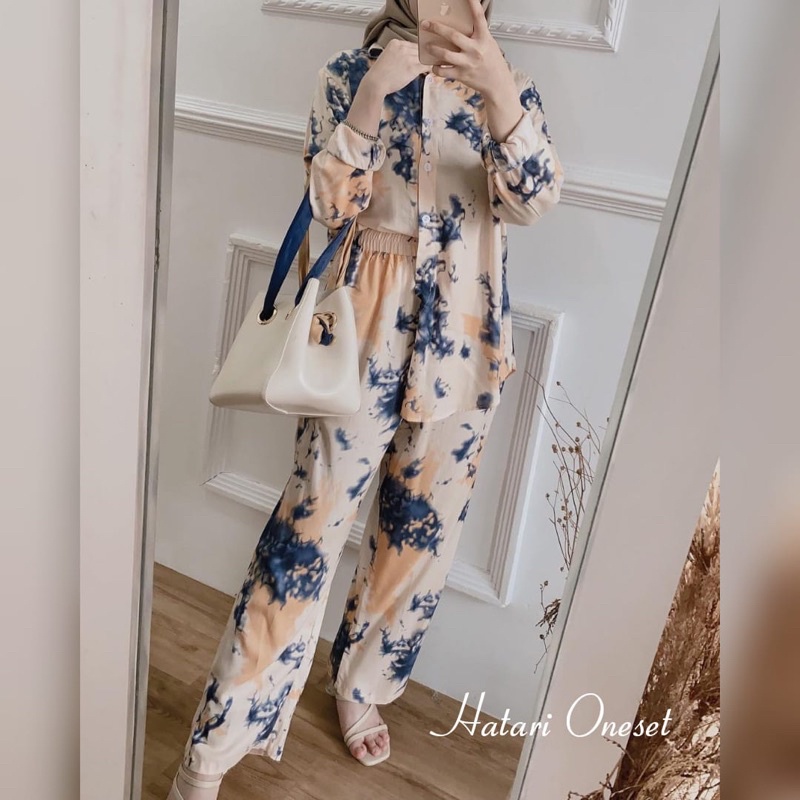 One set Rayon Viscose Busui Ld 100 - 110 Motif Kekinian-HATARI SET LD 104