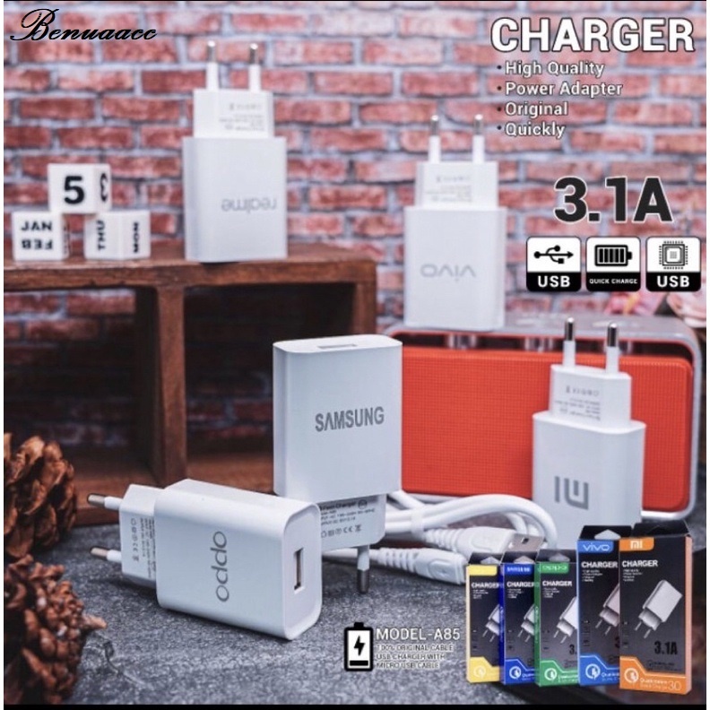 (ba) TC/Travel Charger All Branded Seri A85 Qualcomm 3.0 Micro USB