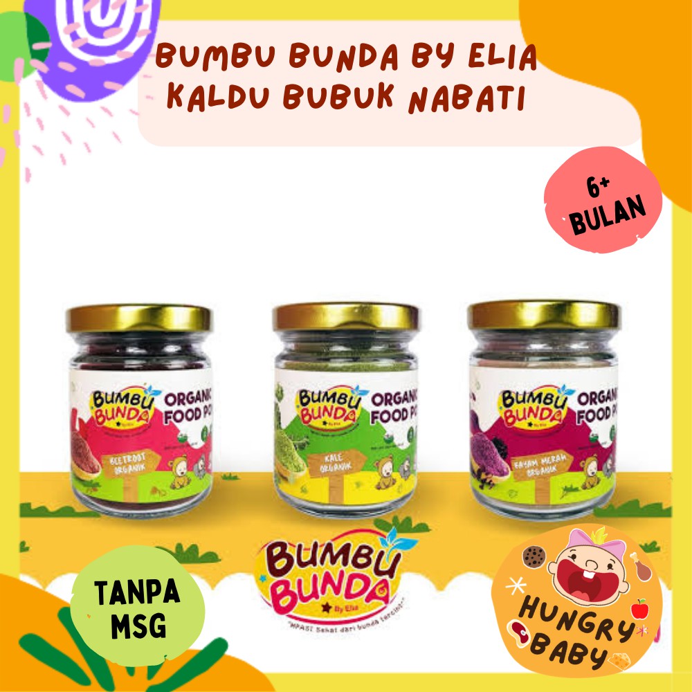 Organic Food Powder Bumbu Bunda by Elia / Kaldu MPASI 40 gram / Kaldu Bumbu Masak Nabati Organik