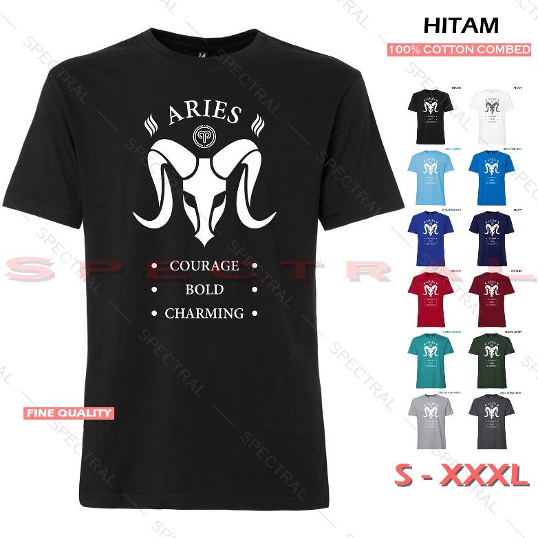 Spectral - Kaos Pria Wanita ARIES Baju Distro Zodiak Ramalan Bintang Domba Zodiac Keren Dewasa Fashi