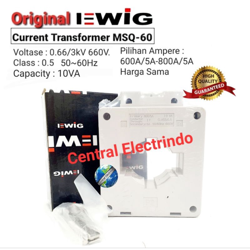 Current Transformer CT MSQ-60 600A/5A &amp; 800A/5A EWIG.