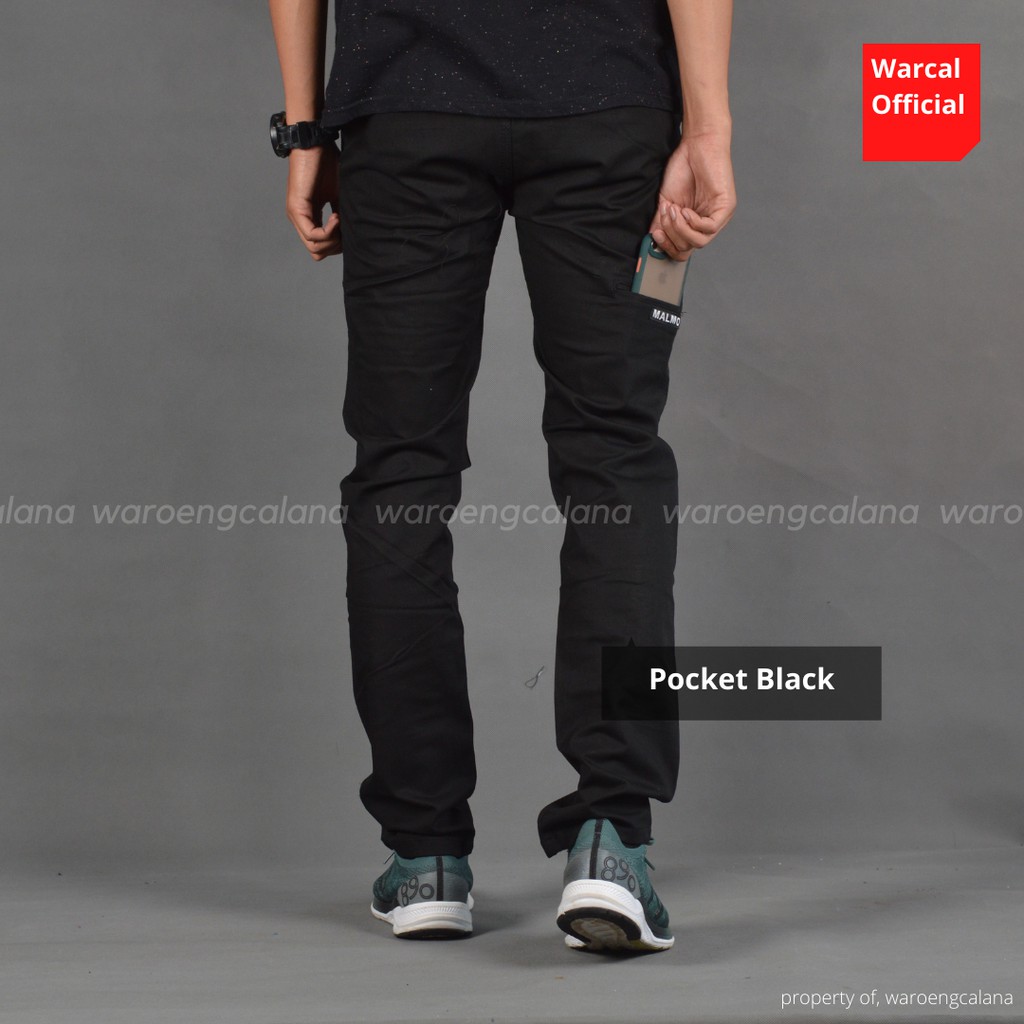 Malmo Chino Panjang Saku Pocket Black