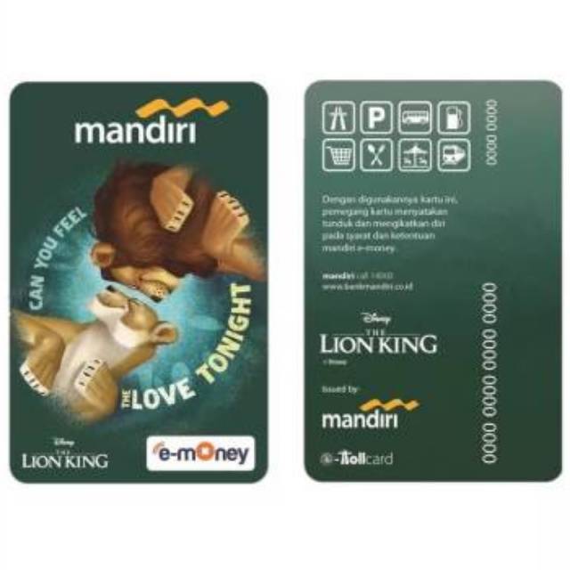 Mandiri eMoney Disney’s The Lion King ORI /Like eTOLL Tapcash Flazz or Brizzi