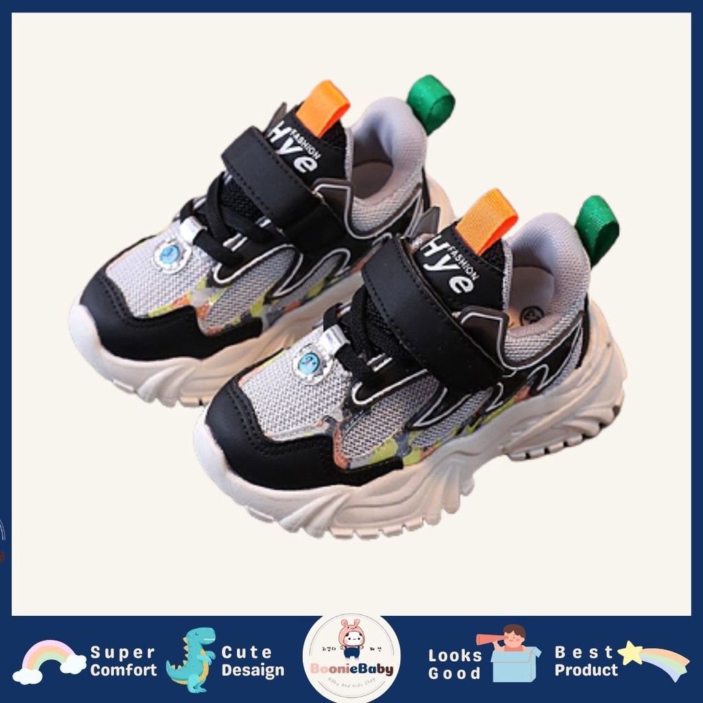 boonie HUNTERS Sepatu Anak Laki Laki Perempuan Sneakers Sekolah 1-6 Tahun Import