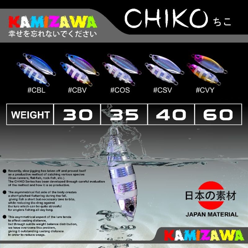 UMPAN PANCING METAL JIG KAMIZAWA CHIKO 40 GRAM...PREMIUM QUALITY