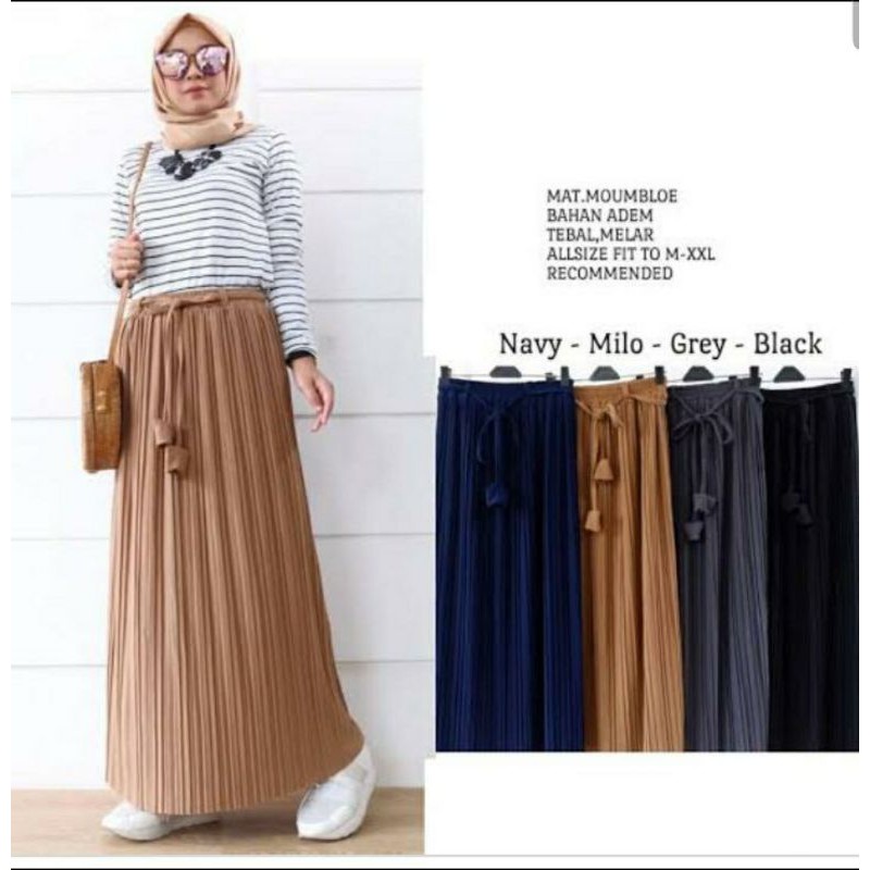Rok plisket premium import / rok pliket tali premium / rok plisket moumble