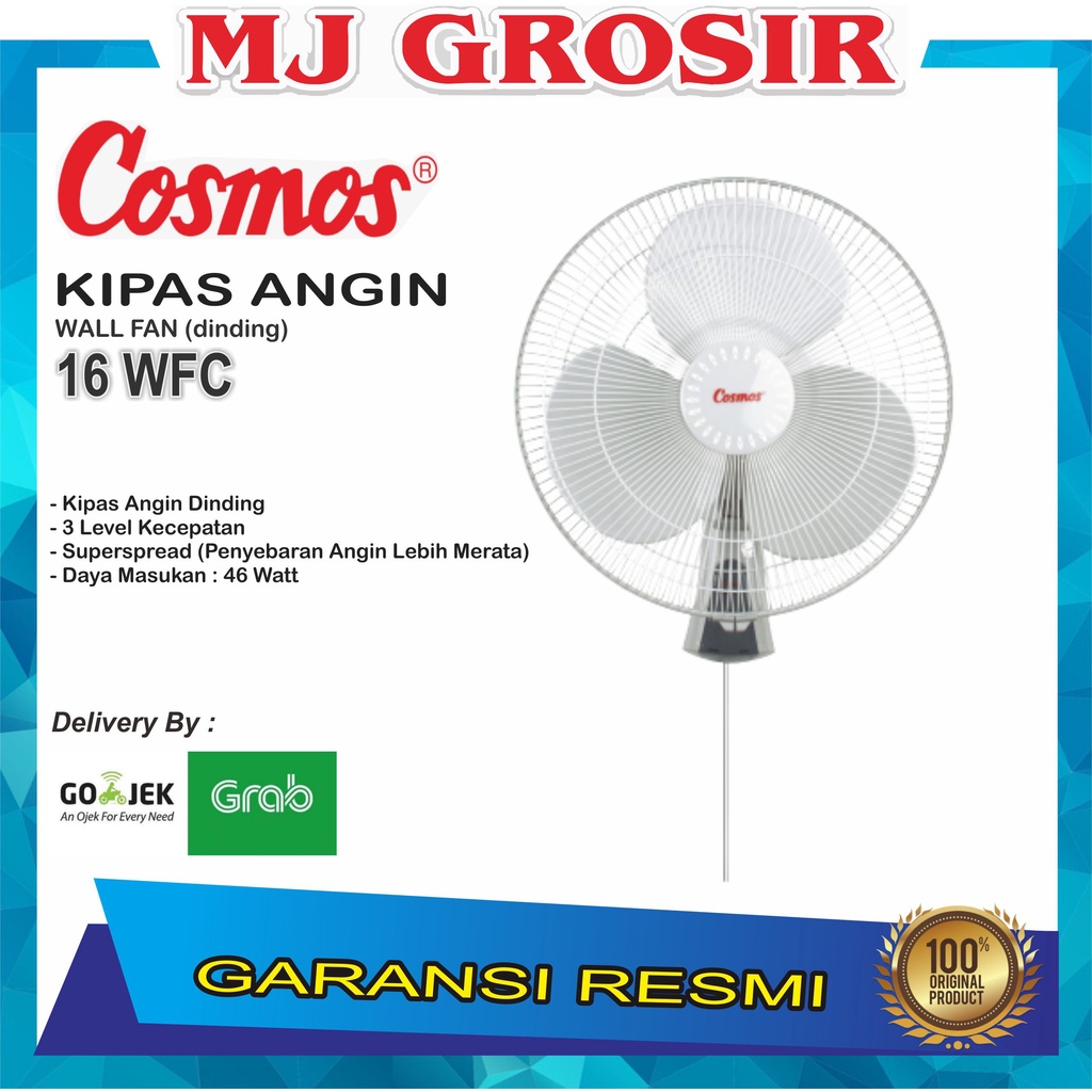 PROMO KIPAS ANGIN WALL COSMOS 16 WFC 16 INCH 16WFC KIPAS ANGIN DINDING