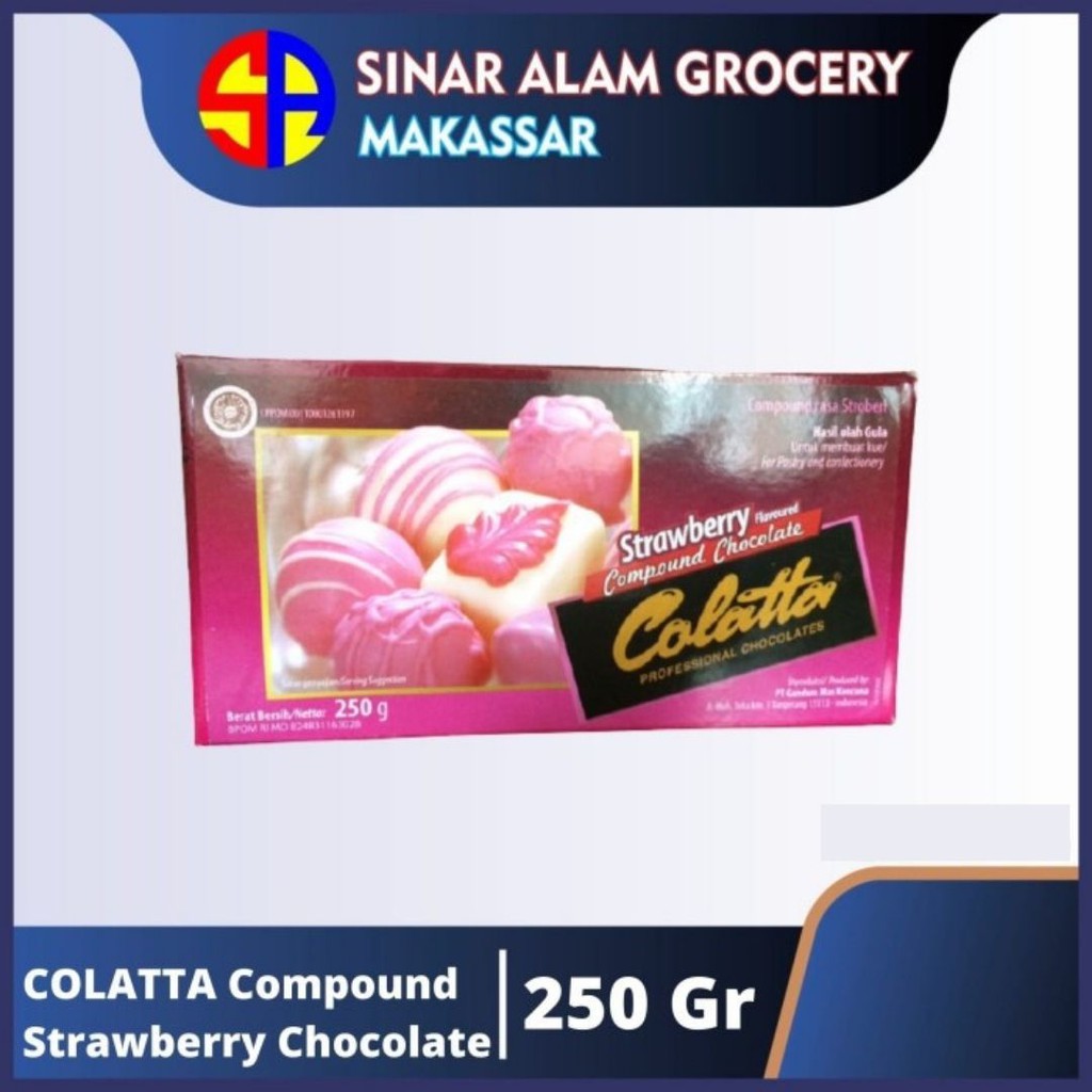 

COLATTA Compound Strawberry Chocolate Coklat Cokelat Stroberi 250 gr