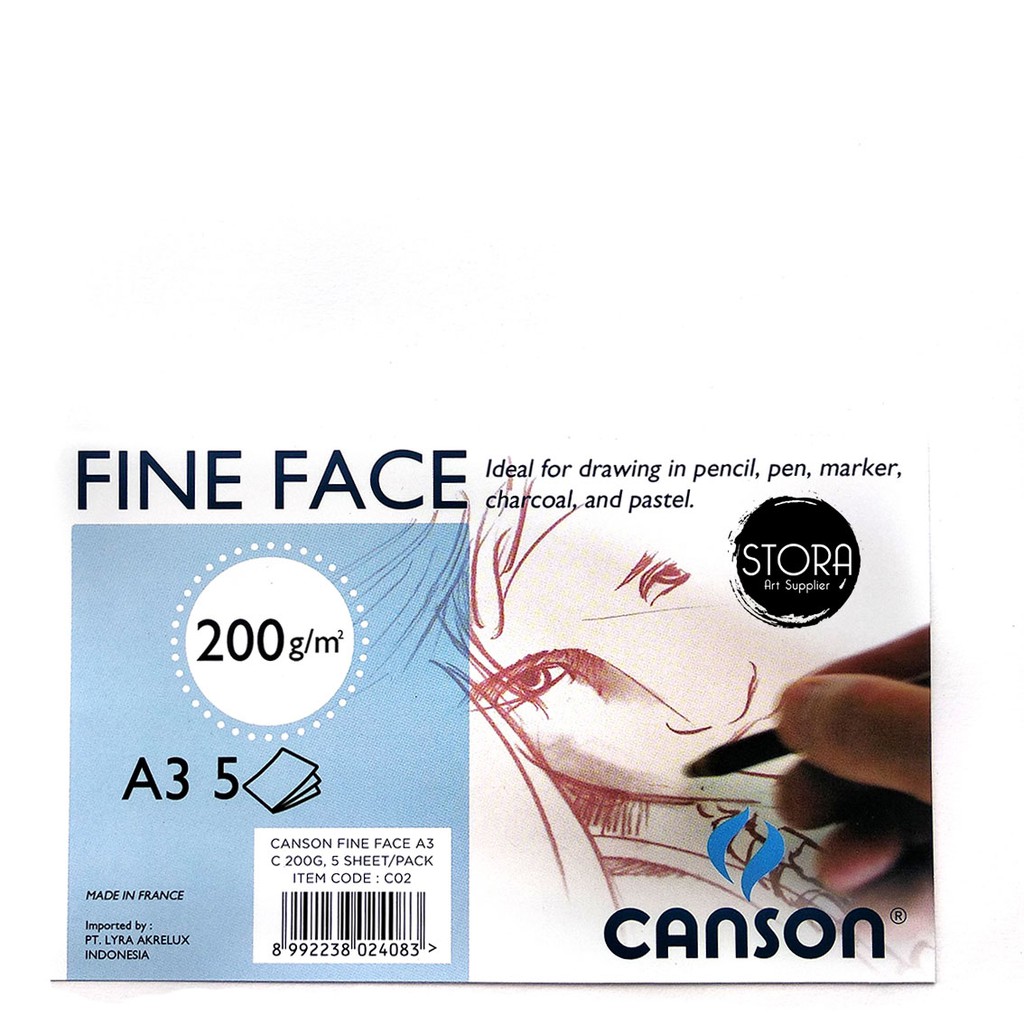 

Canson Fine Face 200Gsm A3 Kertas Gambar Pensil Conte Pastel Paper