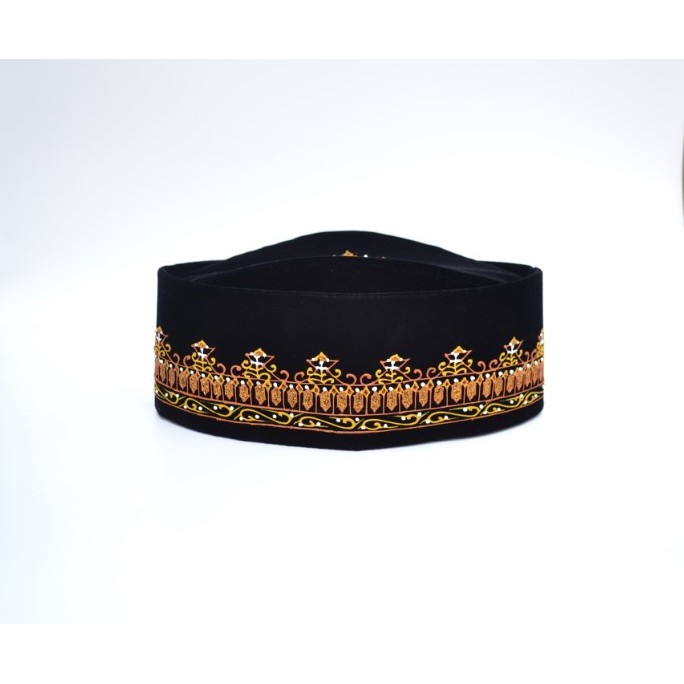 Peci Songkok Kopiah Model Susun Lukis Motif Batik Aceh Emas Terbaik