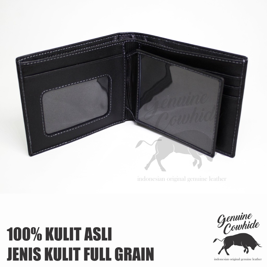 DOMPET KULIT SAPI ASLI RESLETING - BERGARANSI 6 BULAN - GENUINE COWHIDE