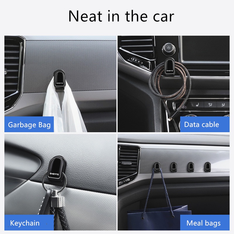 1 / 4Pcs Kait Gantungan Tas / Kantong Belanjaan Multifungsi Untuk Belakang Jok Mobil