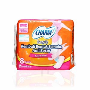 CHARM BODY FIT EXTRA MAXI NON WING ISI 8 PADS / PEMBALUT CHARM ISI 8